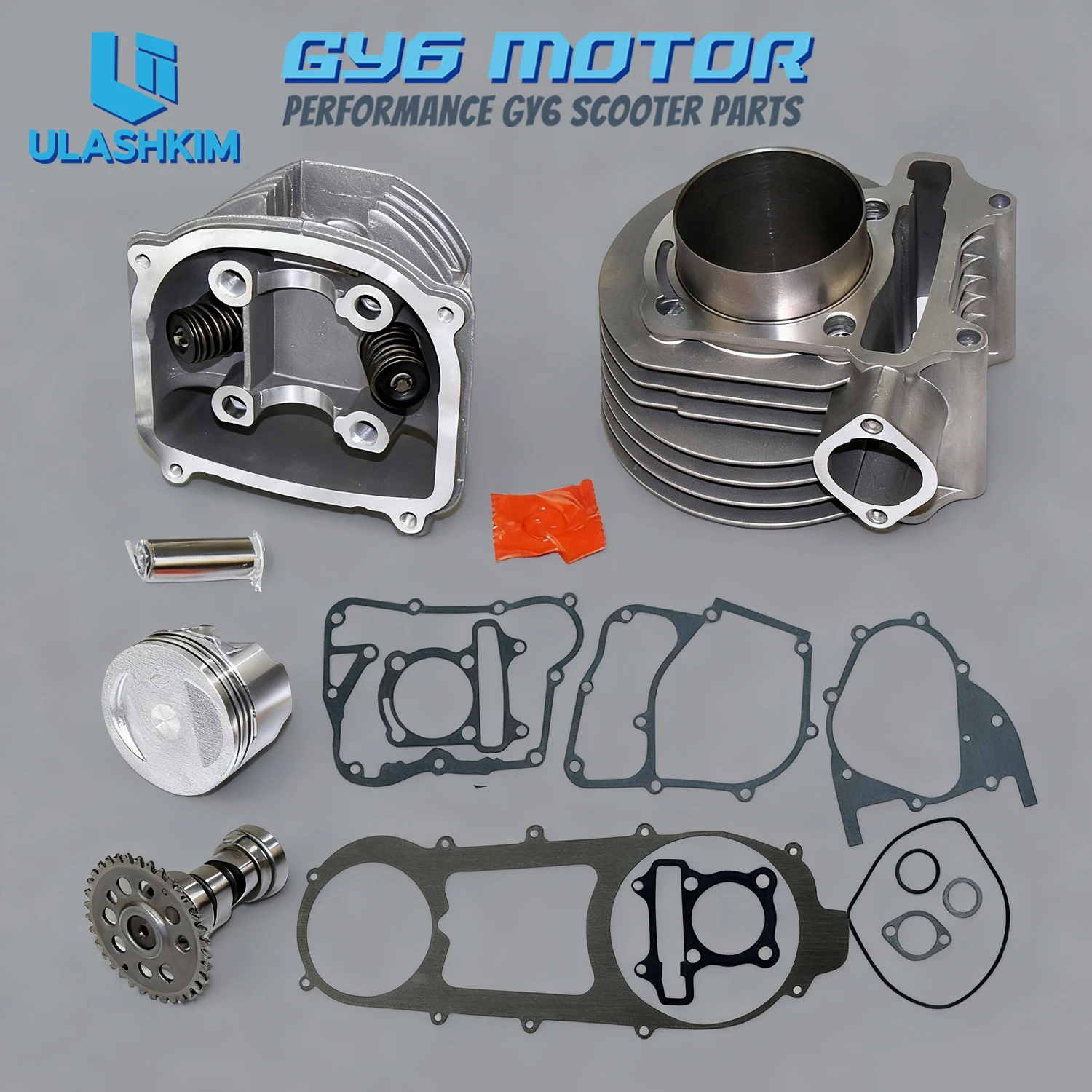 

Scooter engine cylinder sleeve large displacement GY6 180cc modified 61mm sleeve cylinder head camshaft assembly