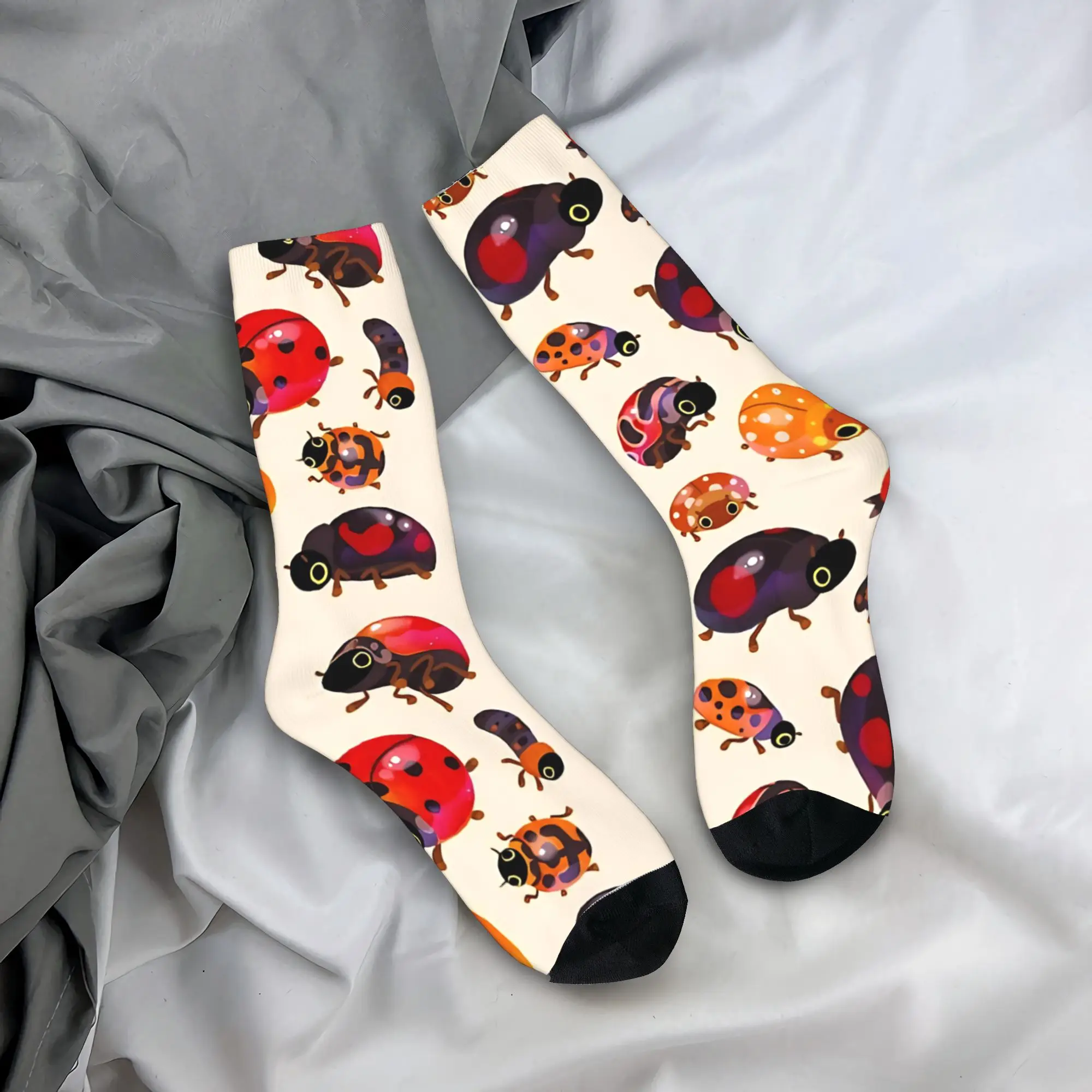 

Lady Beetles Socks Insects Anti Sweat Stockings Unisex Men Medium Soft Outdoor Sports Socks Autumn Gothic Pattern Socks