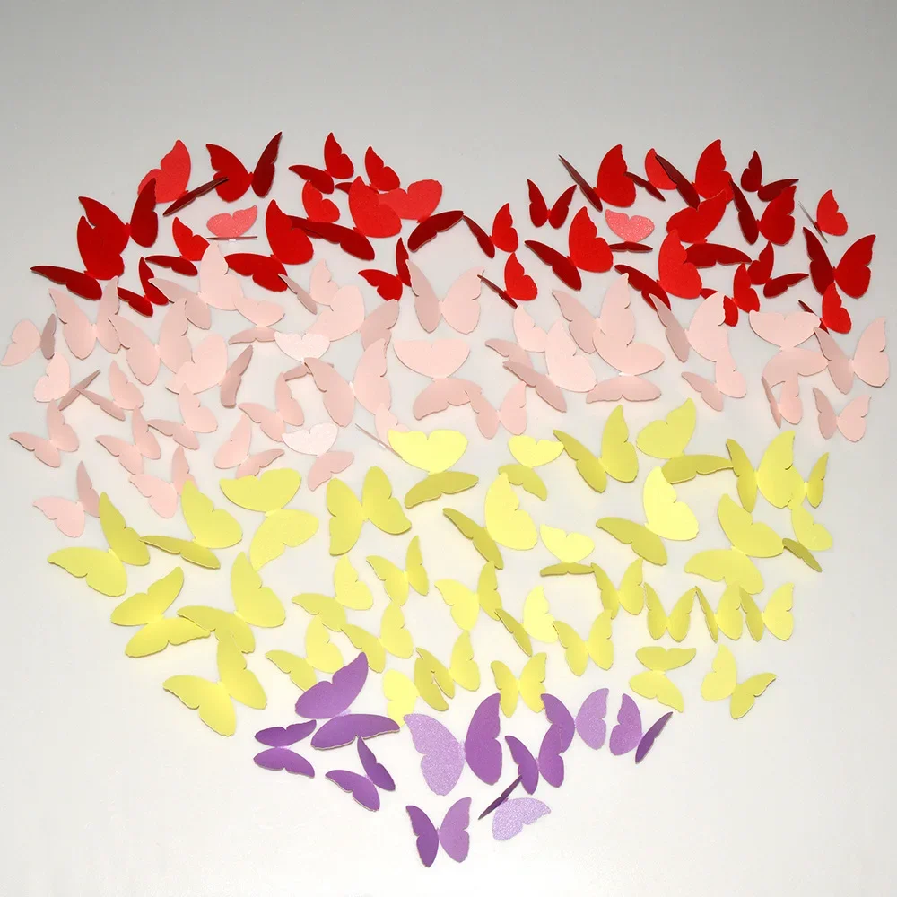 48Pcs/set Pearlescent Butterfly Sticker Paper 3D Butterflies for Home Wall Refrigerator Decor Wedding Party Balloons Decorations - view 6