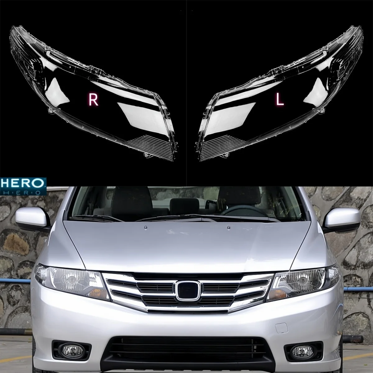 

For Honda City 2009 2010 2011 2012 2013 2014 Headlamp Cover Headlight Shade Transparent Lampshades Lamp Shell Lens Plexiglass