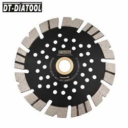 Dt-diatool-hojas de sierra seca multiagujero, discos de corte para granito, mampostería de hormigón, diente en V corrugado, 5 pulgadas, 125mm de diámetro, corte en seco, 1 unidad herramientas de albañilería