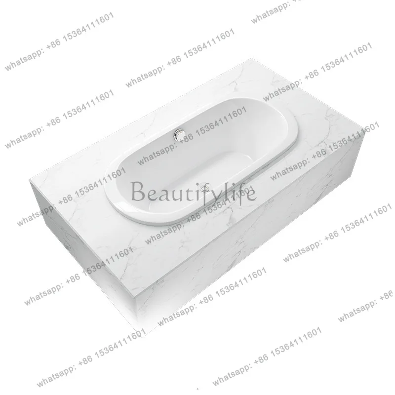 Elliptical recessed bathtub, suitable for hotel engineering bed and breakfast, acrylic material QT-6008Q