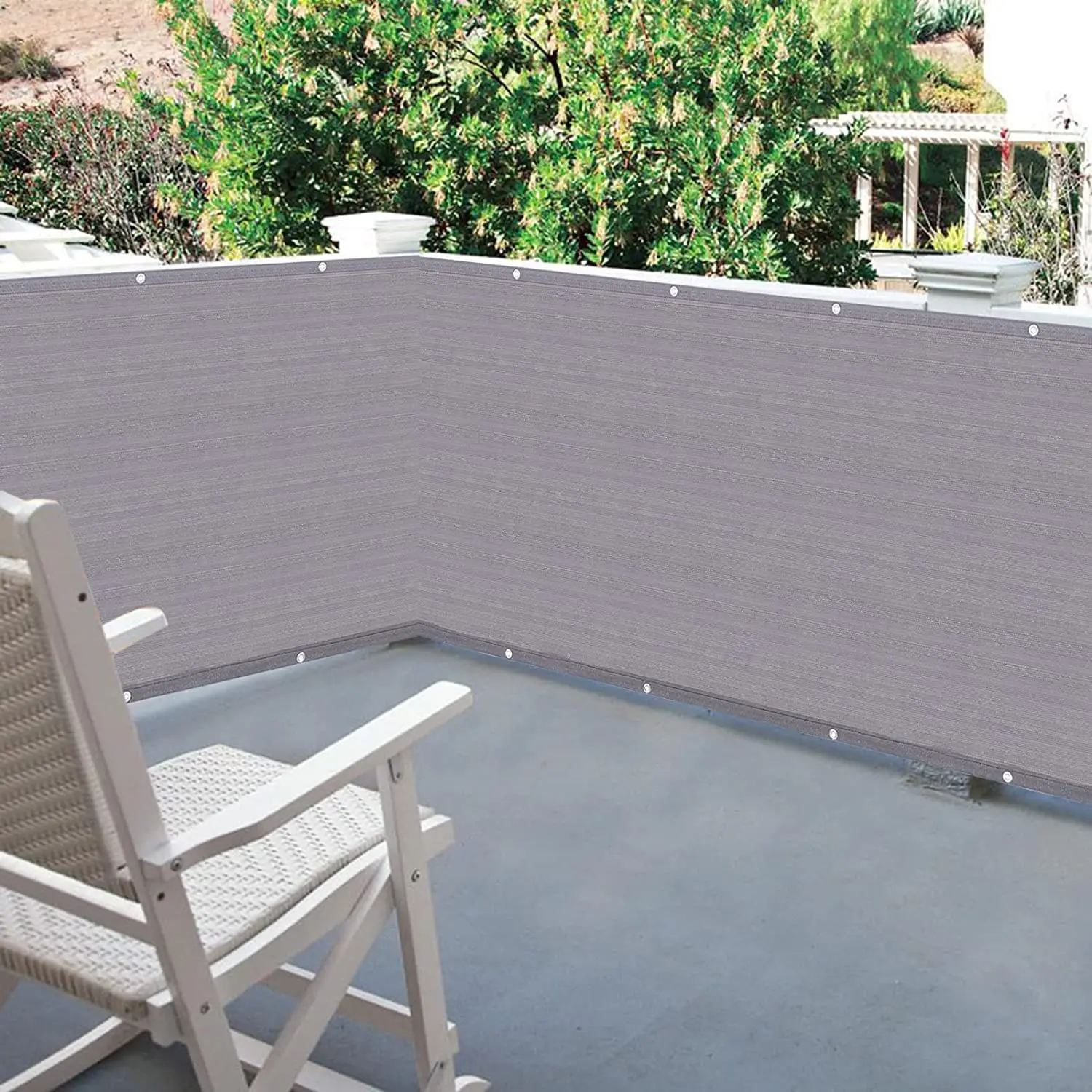 Grau Zaun Privatsphäre Screen Windschutz-Heavy Duty Fechten Mesh Schatten Net Abdeckung für Wand Garten Hof Hinterhof-Zip krawatten Enthalten – Detail 16