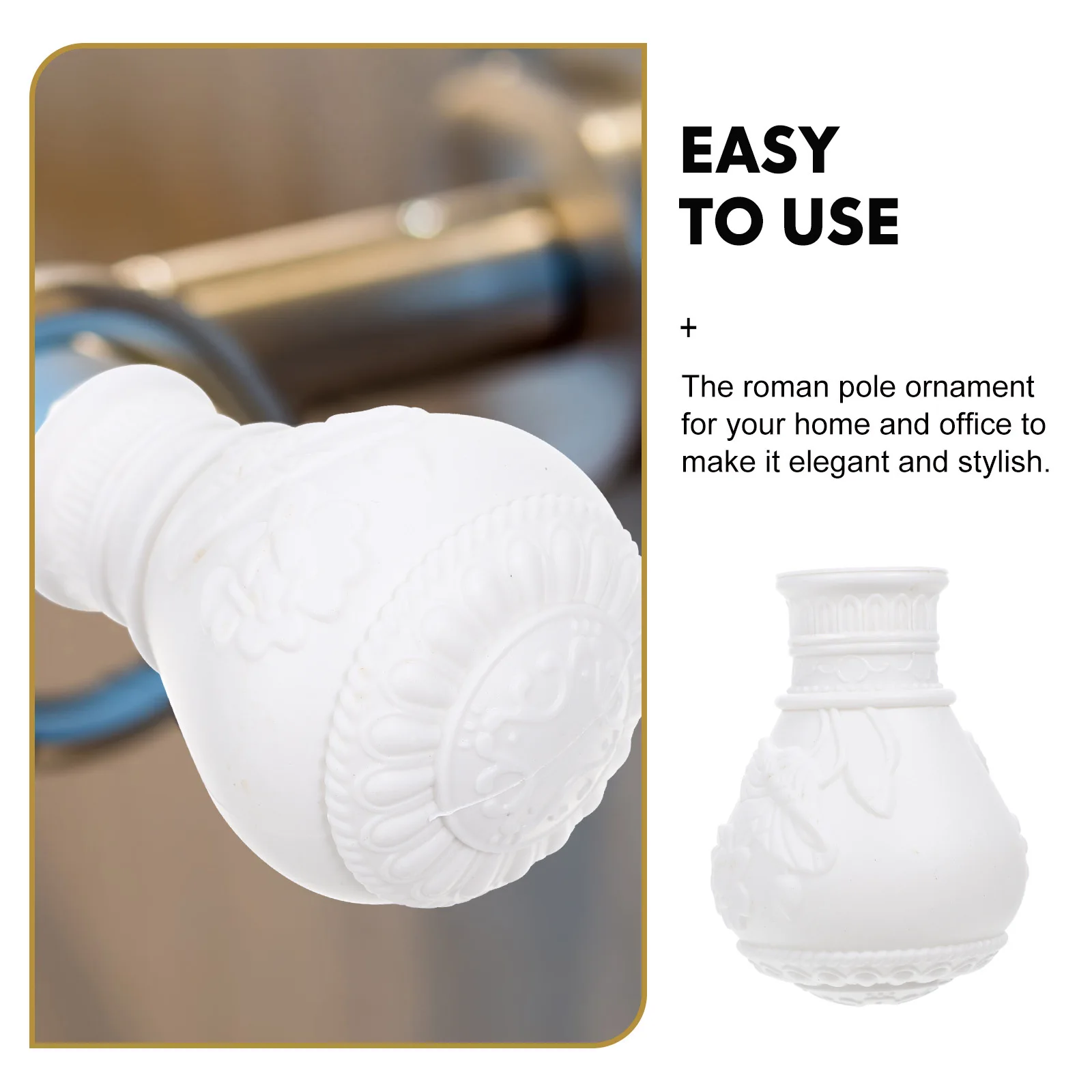 

10pcs Curtain Pole Ends Decorative Heads For Home Office Window Curtain Rods Accessories End Caps Roman Finials