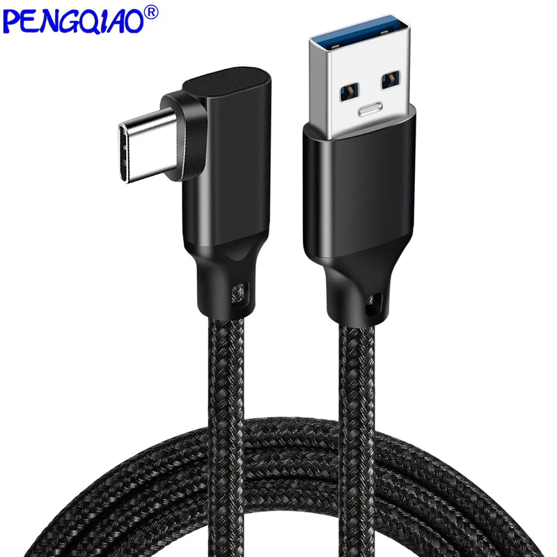 Kabel Data Tipe C Siku Kabel Pengisi Daya Genggam Kabel VR Kabel Tautan C Jantan Ke Jantan Kabel Kamera 3.2 Kabel Game VR 3A20V60W