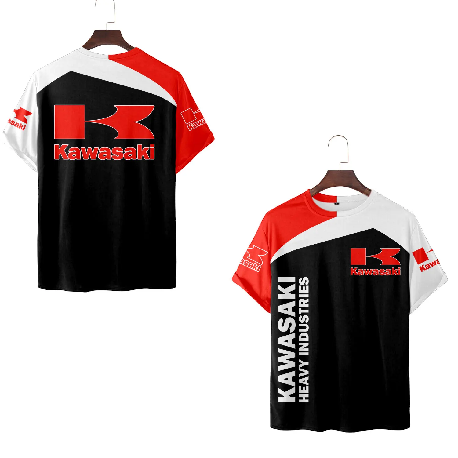 

2025 Summer New Kawasaki Motorcycle 3D Print Men Cycling T Shirt Women Adult Casual Sports Short Sleeve Quick Drying Clothes