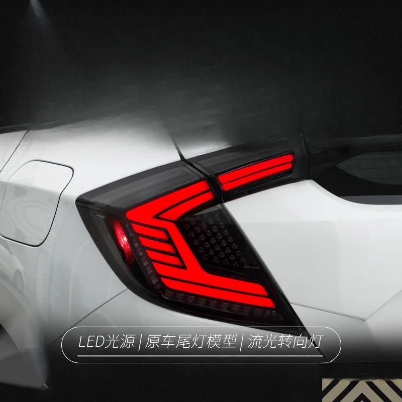 Suitable for Civic 10th generation hatchback tail light assembly FK8 modified boomerang-style LED running lights and sequential