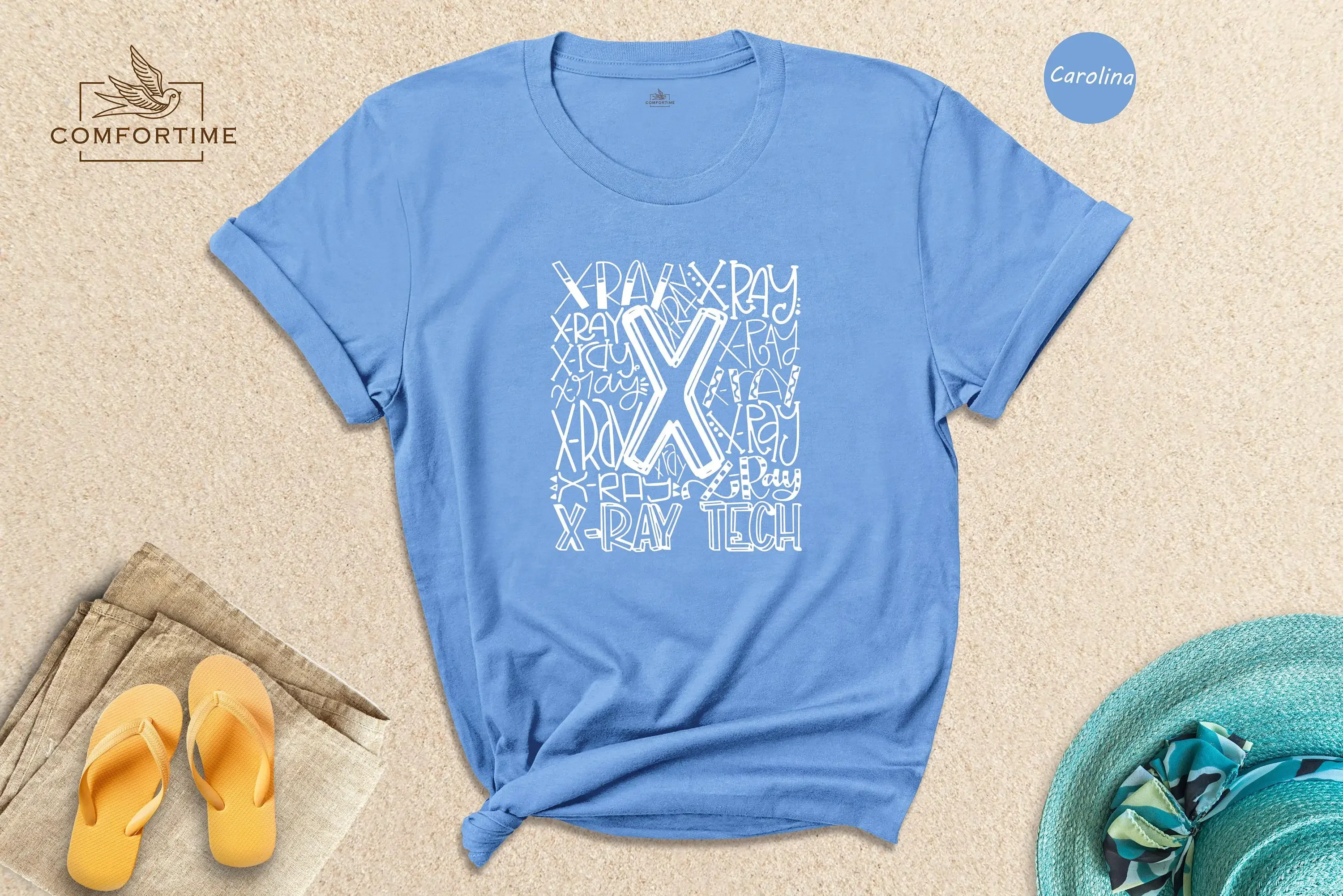 Typographic X Ray Tech T Shirt Radiology Life Radiologist Technician