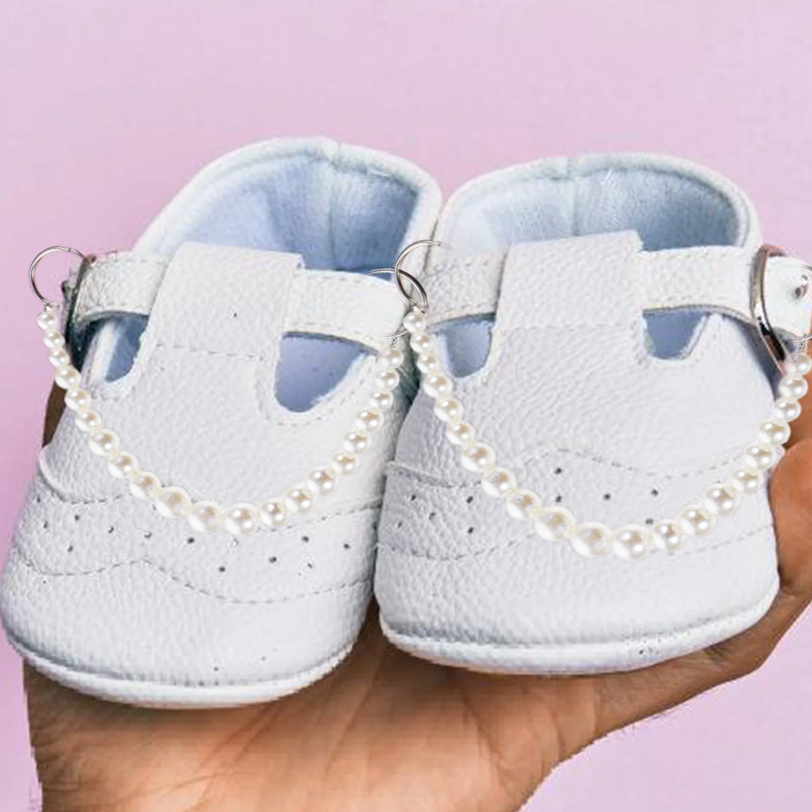 

2Pcs Pearl Shoe Chain Elegant Decorative Shoelace Charms for Women Girls Shoes Accessories Daily Holiday Sandals