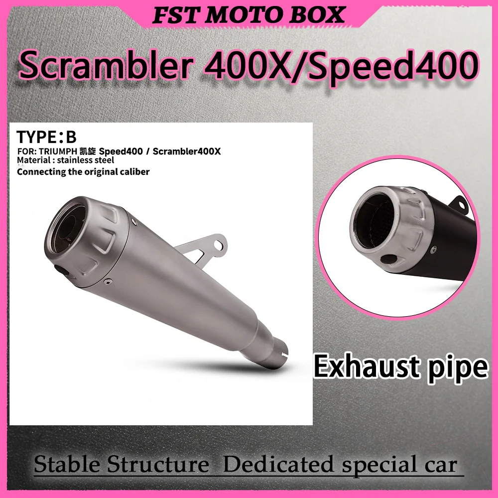 FOR Off-Road Modification Integrated Mid-to-Tail Exhaust for Speed400/400X Stock Muffler Replacement with OEM Mounting Point