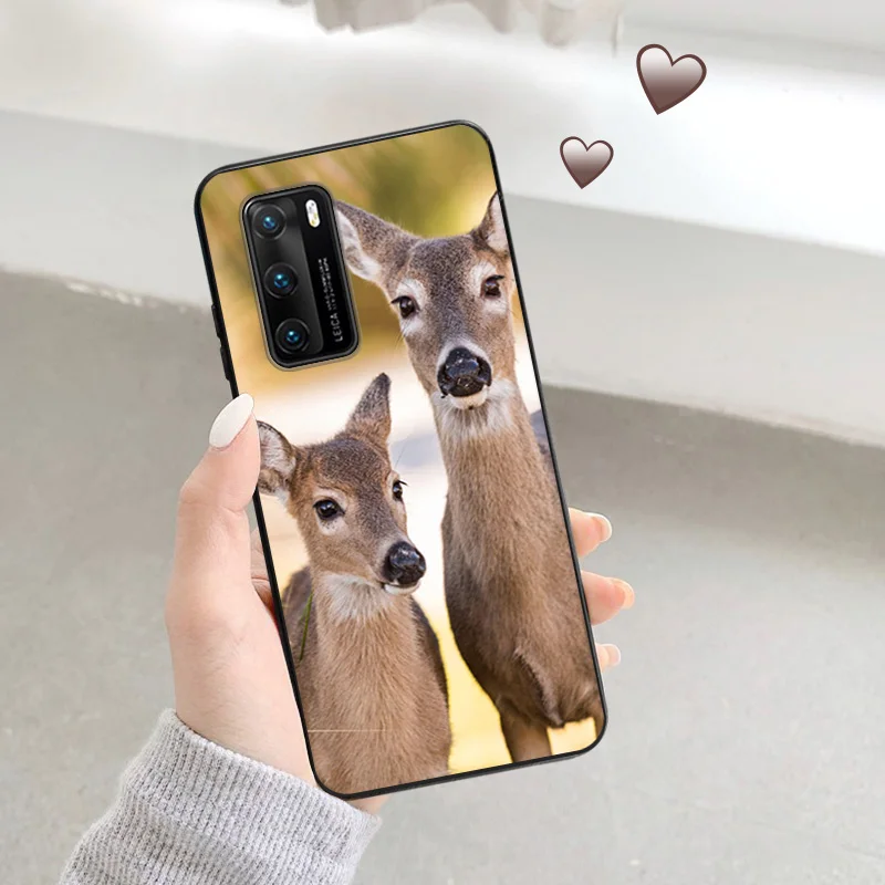 Ultra Thin Soft Case For Huawei P40 P30 Lite P20 Pro P Smart Moto G200 G30 G31 One Fusion Deer Leopard Black Color Back Cover