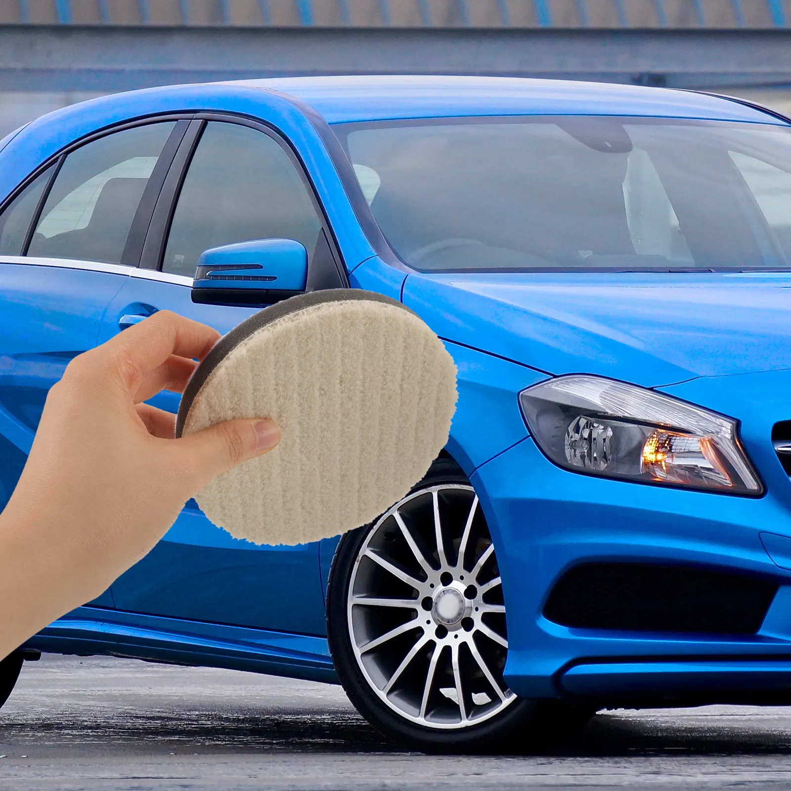 

Car Polishing Sponge Pad Round Lightweight Buffer for Auto Detailing Furniture Floor Cleaning Fine Texture Safe Non-Scratch