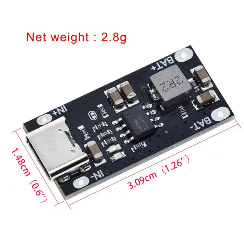 1Pc Type-C USB 5V 3A 3.7V 18650 Lithium Li-ion Battery Charging Board Charger Module.