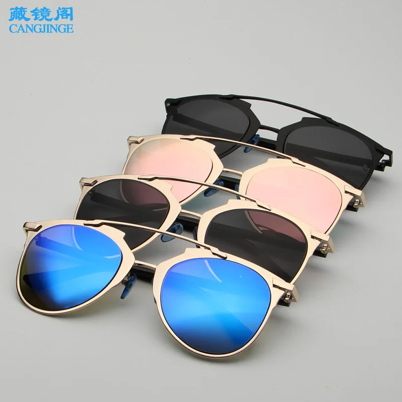 2019 new European and American personality D sunglasses UV metal frame ladies color film sunglasses AliExpress