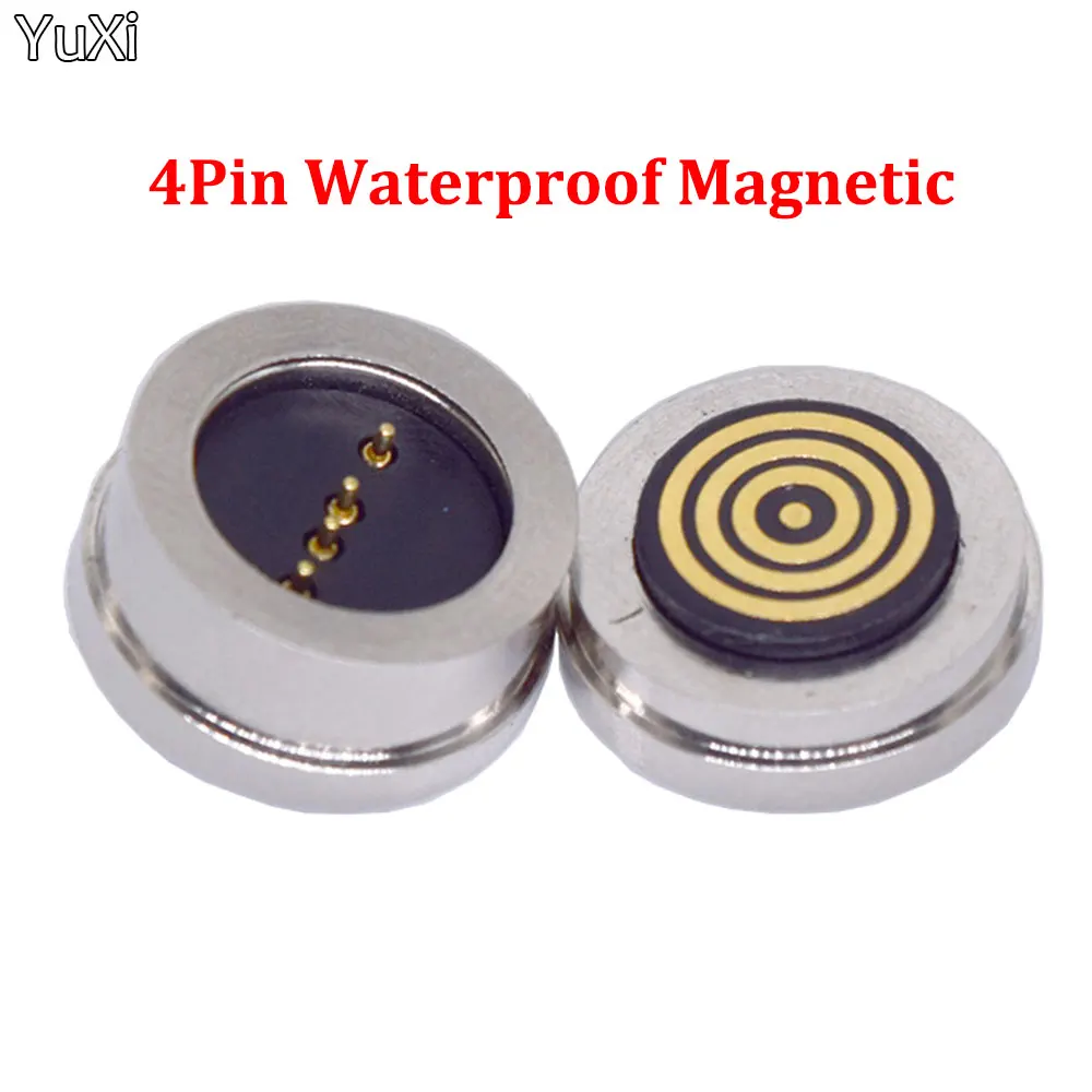 1Pair 4Pin Male Female 360 ° Blind suction Waterproof Magnetic Pogo Pin Connector Spring Loaded DC Signal Transmission Charging