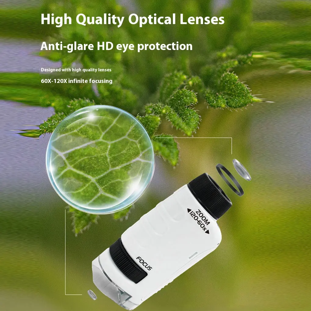 Discover Nature Handheld Mini Microscope For Children Digital Microscope For Electronics Science