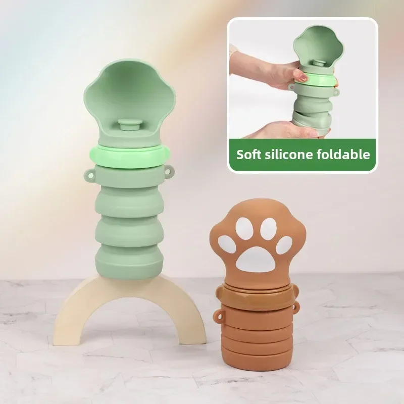 

Portable Foldable Pet Water Cup 400ML Dog Walking Water Bottle Outdoor Dispenser Convenient Silicone Pet Water Cup