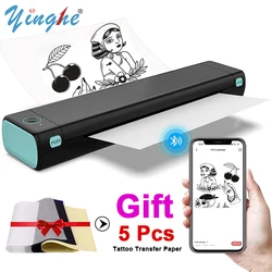 Wireless Portable Tattoo Printer Bluetooth Thermal Mobile Printer Inkless Tattoo Transfer Paper Printer for Home Office Business