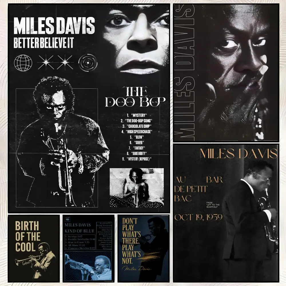 Jazz Musician M-Miles Davis  Poster Vintage PP Paper Wall Art Home Decor Print for Bedroom Living Room Aesthetic Gift