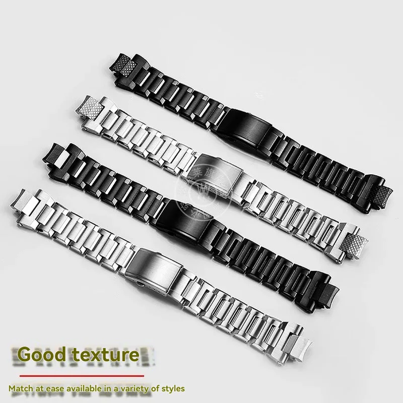 Pasek do zegarka ze stali nierdzewnej z mechanizmem szybkiego uwalniania dla Casio MTG-B3000 MTG B3000 seria smocza łuska wzór stalowy pasek z łączem końcowym mężczyźni