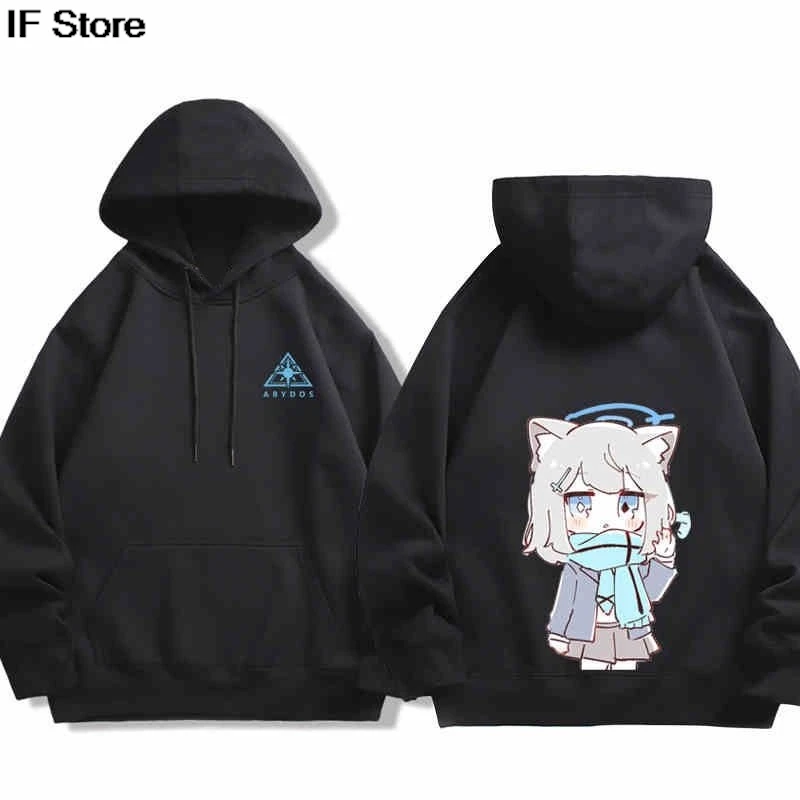 اليابان أنيمي الأزرق الأرشيف الرسوم المتحركة هوديس تأثيري بلوزات y2k ملابس رجل إمرأة هوديي Harajuku صبي فتاة هوديس