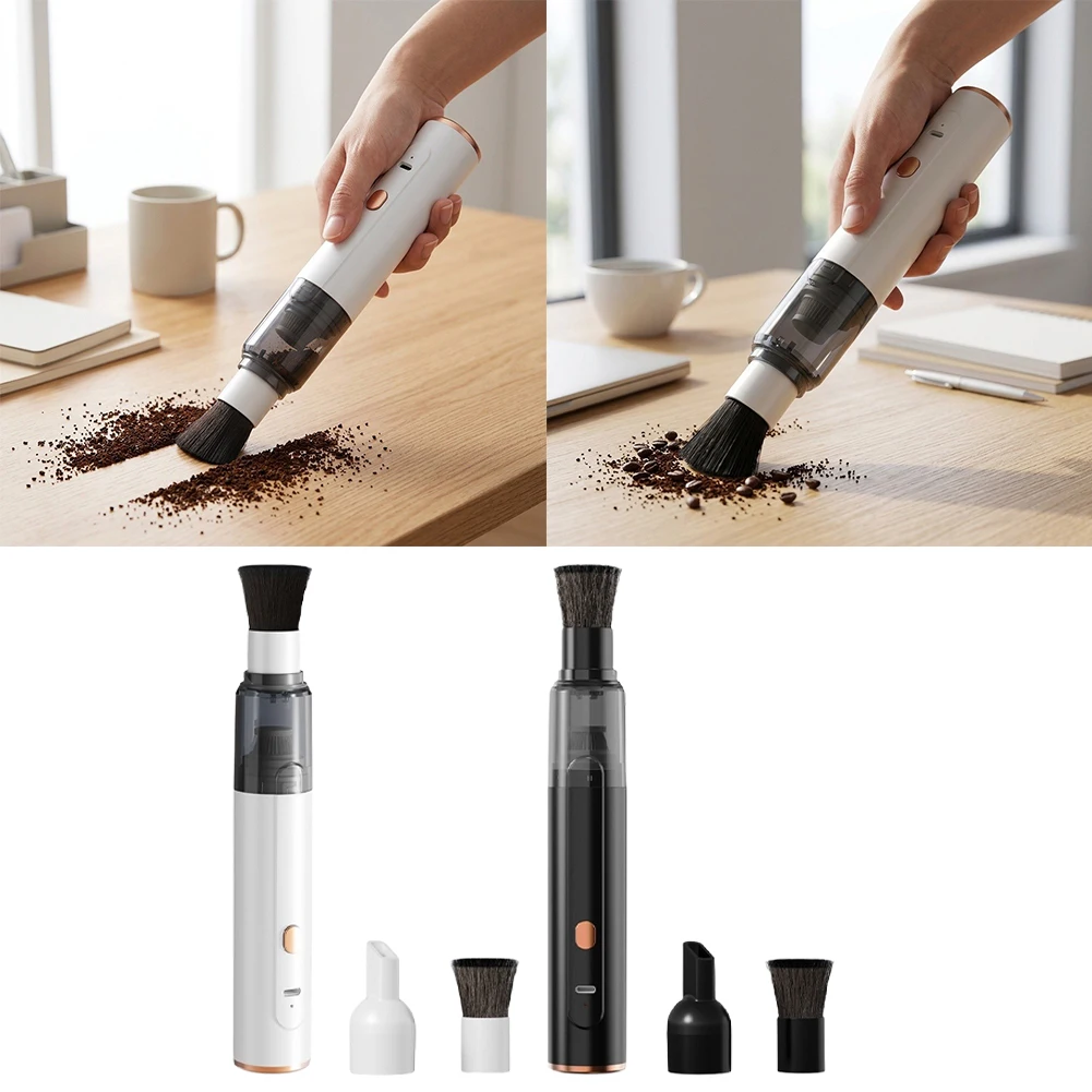 Cordless Portable For Mini Vacuum Cleaner With Soft Brush : Rechargeable Dust Collector For Home Office And Car