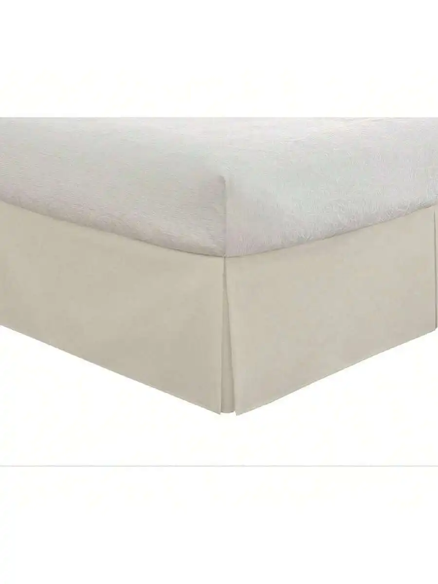 

Wrinkle Free Bed Skirt 650TC Cotton Blend Solid Ivory Queen Size