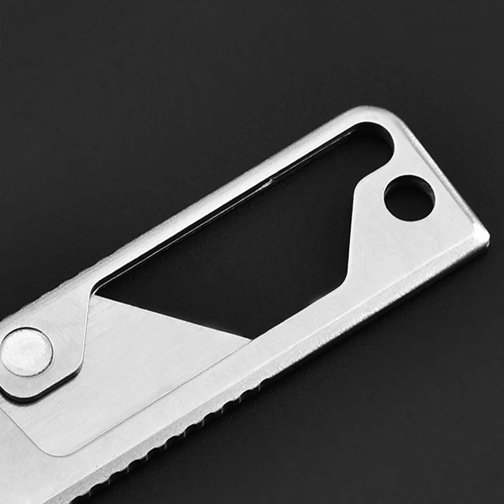 Stainless Steel 3Cr13 Sliding Blade Utility Knife EDC Keychain Mini Box Cutter Replaceable Blade Small Folding Pocket Knife