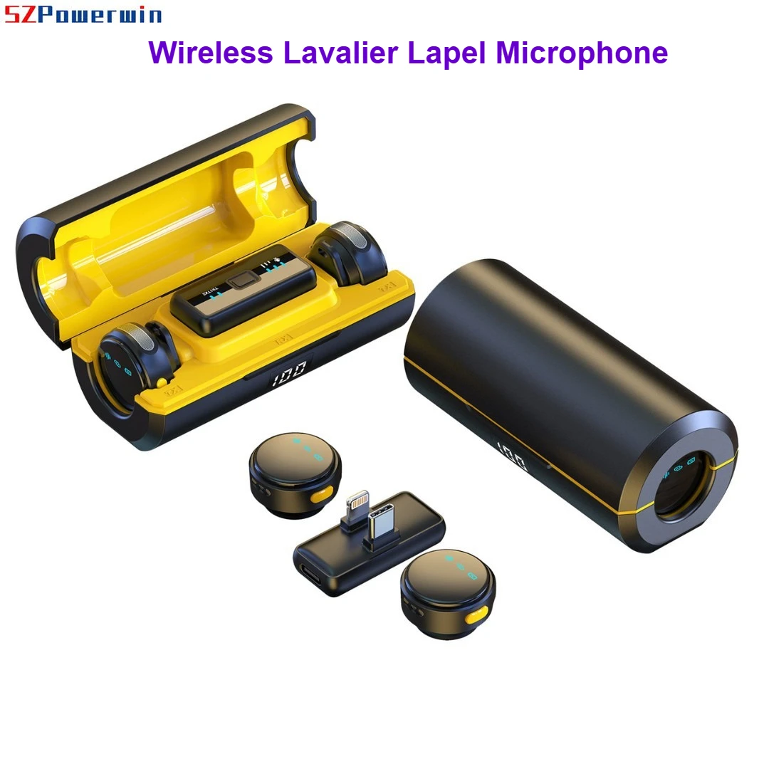 

Беспроводной петличный микрофон с шумоподавлением для записи звука, портативный, для iPhone и Android, с зарядным кейсом