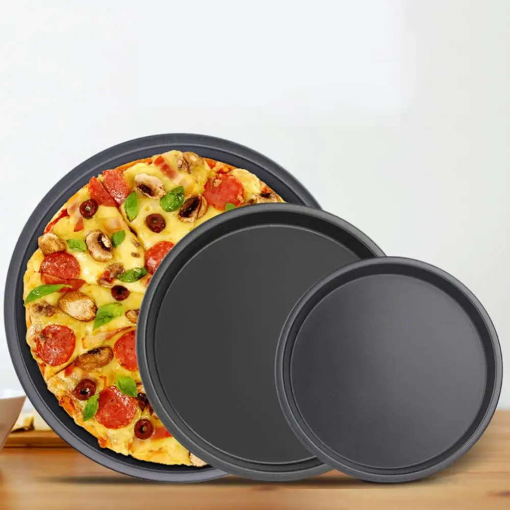 6/7/8/10 inch Non-stick Pizza Pan Plate Dish Tray Mold Pizza Crisper Trays Baking Pan Pizza Screen Pan Dish Tray Mold Bakeware