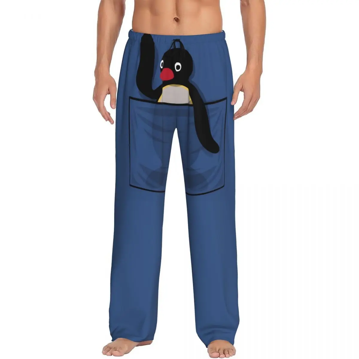 

Custom Printed Men's Noot Noot Pingu Pajama Pants Penguin Merch Sleepwear Sleep Lounge Bottoms with Pockets