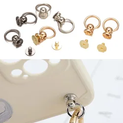 20set Round Head Rivet Studs with Pull Ring Buckle Assortment Kit for Diy Purse Wallet Phone Case Handbag Rivet Studs Keychain