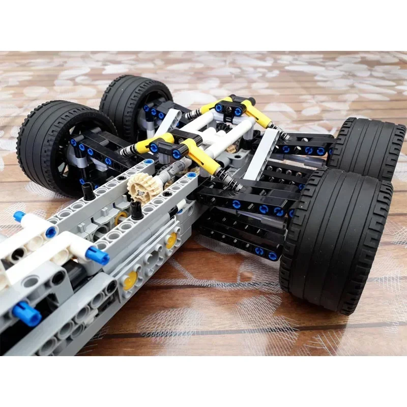 MOC-71117F1 fórmula f1 seis rodas bloco de construção modelo 796 peças moc criativo menino crianças aniversário bloco de construção brinquedo presente