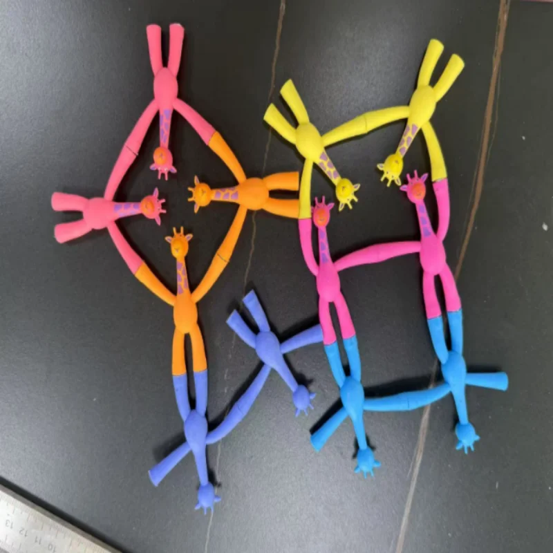 Magnetic Wall Climbing Giraffe Figurine Soft Silicone Stress Relief Creative Desktop Decor Toy