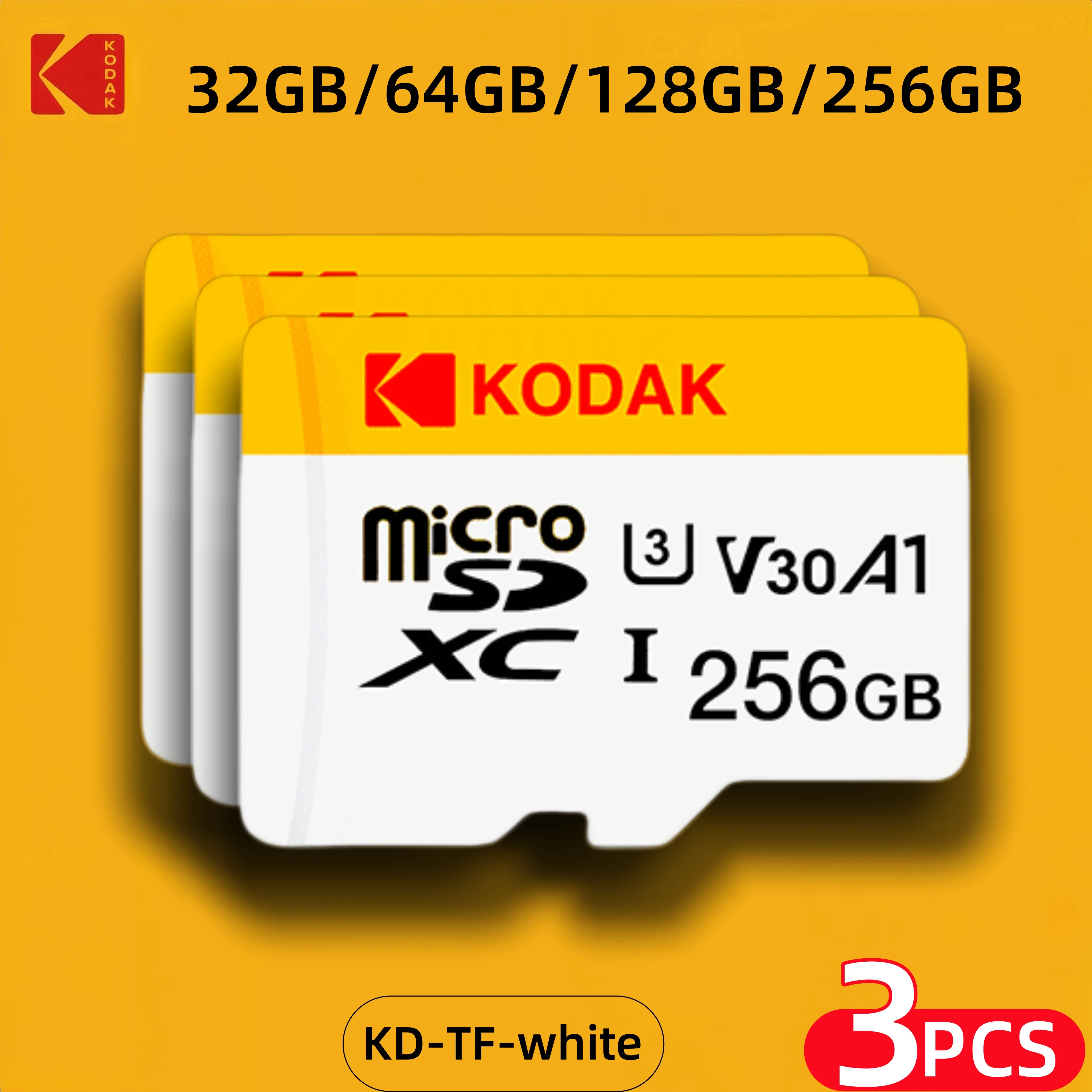 Kodak official tf card memory card driving recorder storage card instrument surveillance camera dedicated high-speed card3pcs