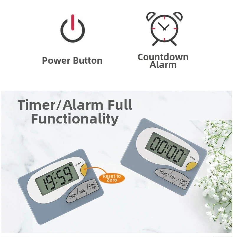 Kitchen Digital Countdown Timer 99 Hours Magnetic Clip Portable Study Laboratory Frequency Counter Tool