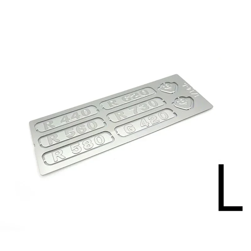 Metal Model Number Logo Etched Sheet for 1/14 Tamiya RC Truck Trailer Tipper Scania R730 R620 R470 Car Diy Parts