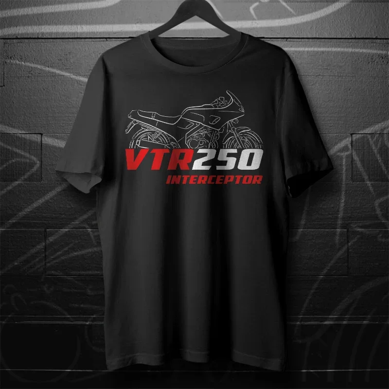 

2025 Man T Shirt Casual Hondas VTR 250 Interceptor T-shirt Motorcycle Graphic Summer Short Sleeves 100% Cotton S-3XL Cool Tee