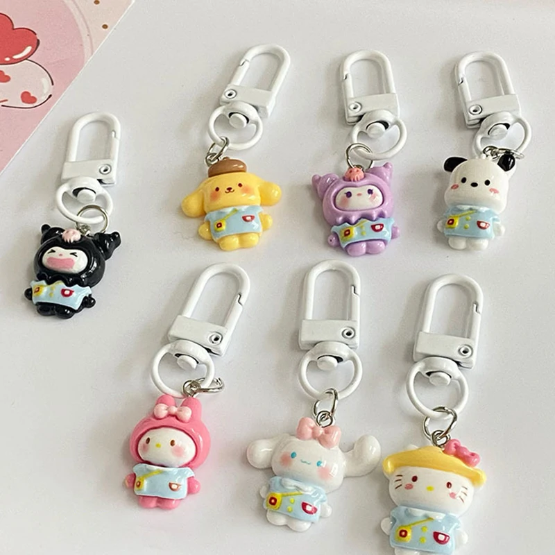 LLavero de dibujos animados de Anime Sanrio, colgante de My Melody Bag, lindo Cinnamonroll Kitty, artículos femeninos, llavero de coche, decoración