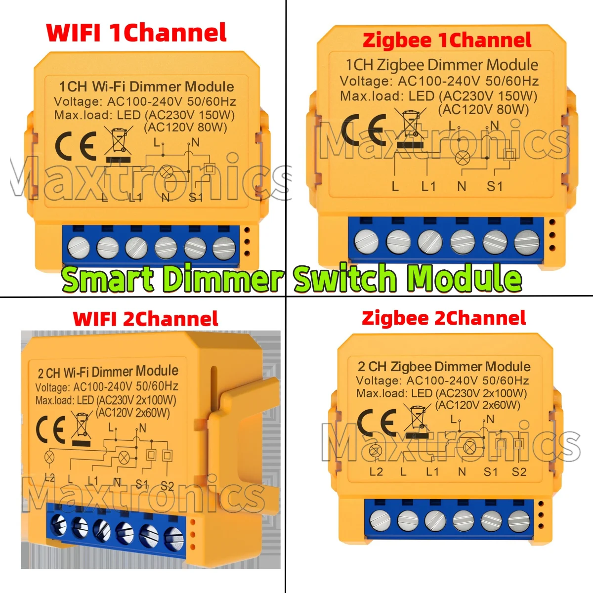 Mini ZigBee/WIFI 1/2Gang Dimmer Tuya Smart Dimmer Switch Module Circuit Breaker APP Remote Alexa Google Home for Led Light/Lamp