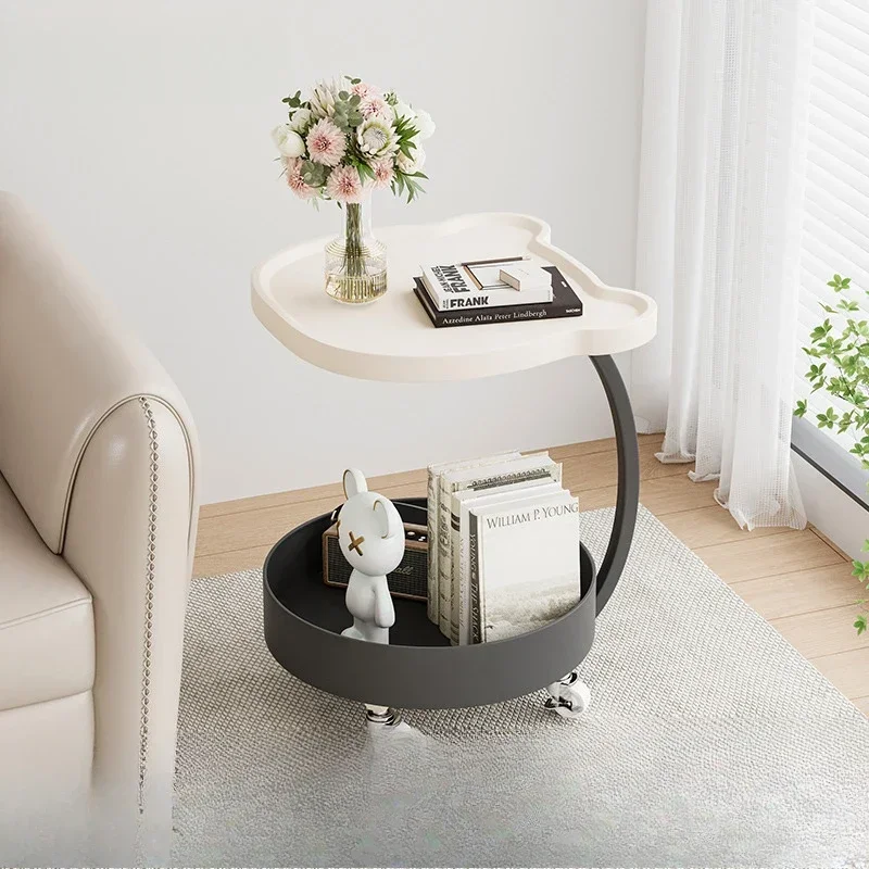 

Light luxury sofa side table Modern simple living room Movable coffee Small Bedroom bedside Cart rack