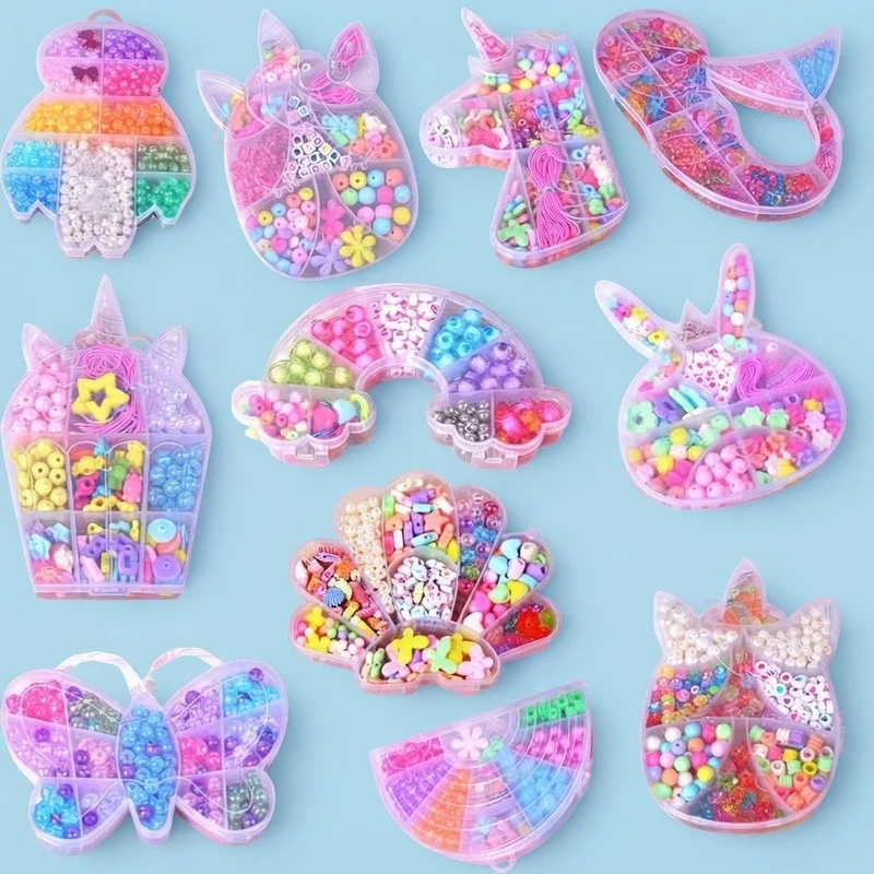 Colorful Bead Kit with Assorted Shapes for Creative Crafts and Jewelry Making for Kids and Adults Fun Activities
