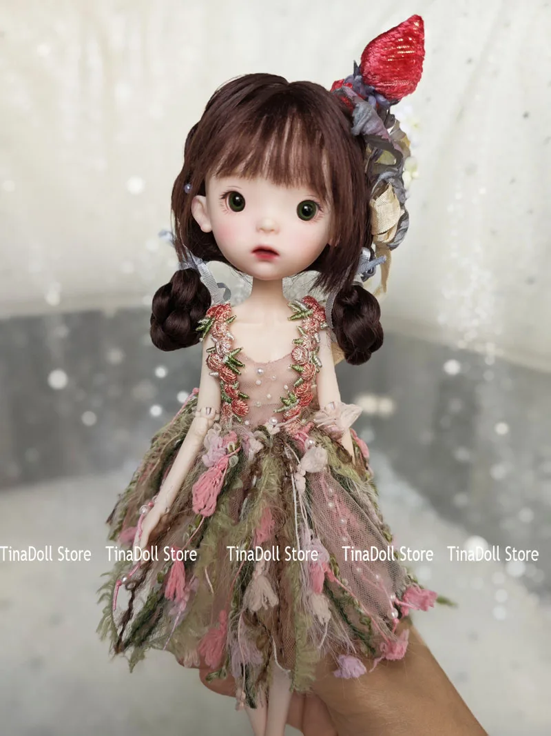（TinaDoll Store) Landoudou/blythe Floral rural Clothes set(one-piece dress )for Landazz Landoudou/Blythe/ob22/ob24 Doll