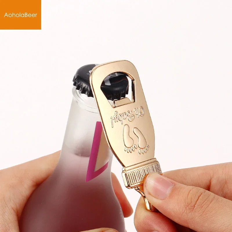 2pcs Baby Foot Package Bottle Opener Gifts Baby Full Moon Birthday Party Gifts for Guests Baby Shower Milk Bottle Opener Gifts