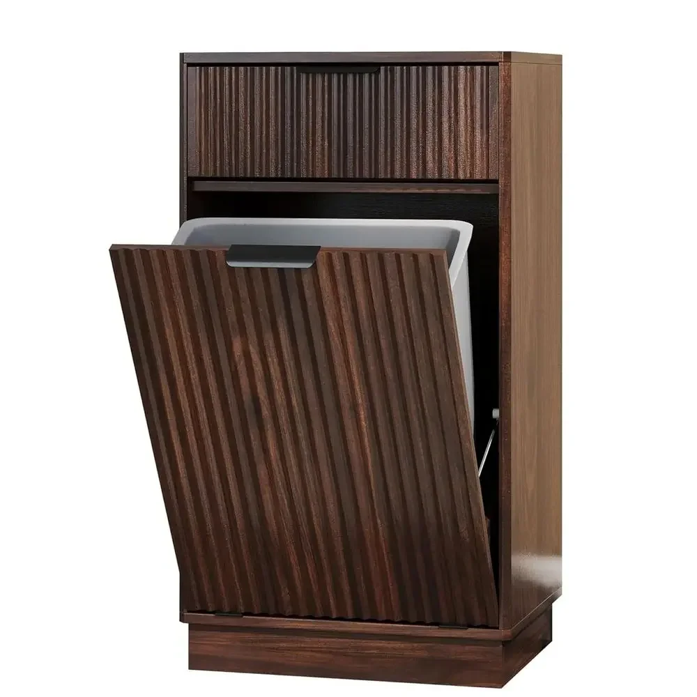 

Деревянный шкаф-мусорный бак на 10 галлонов, скрытый, напольный, для кухни, ванной, гостиной, защищенный от домашних животных