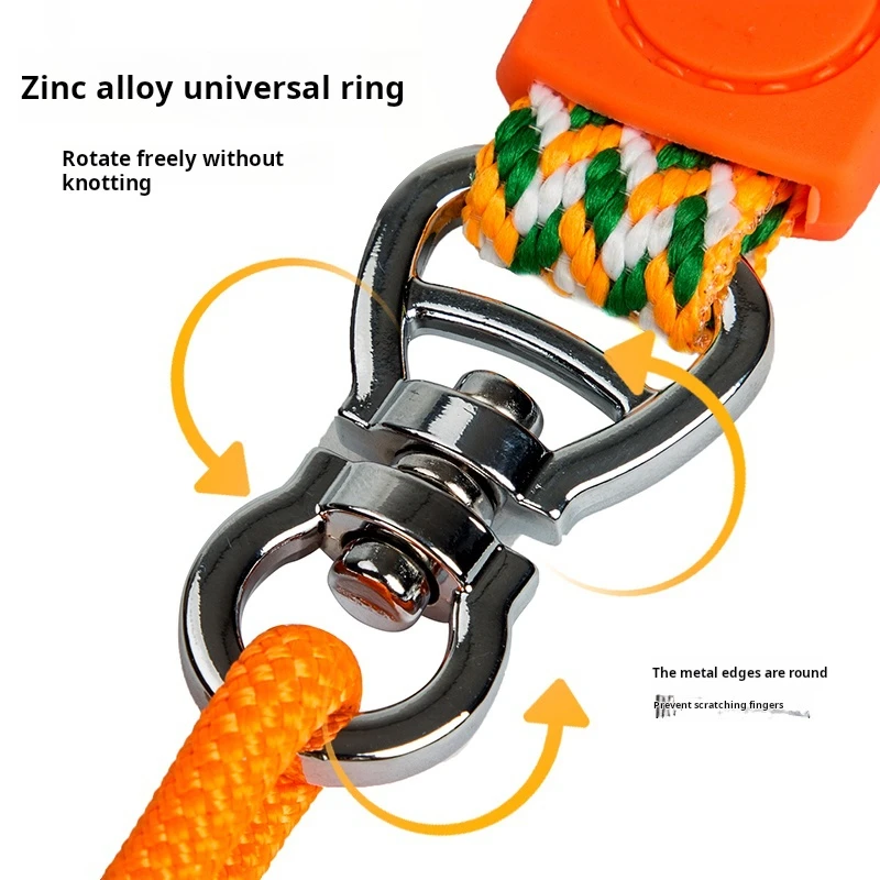 Walking dog towing rope large, medium and small dog metal P rope explosion-proof punching p-chain anti-breaking dog rope dog tra