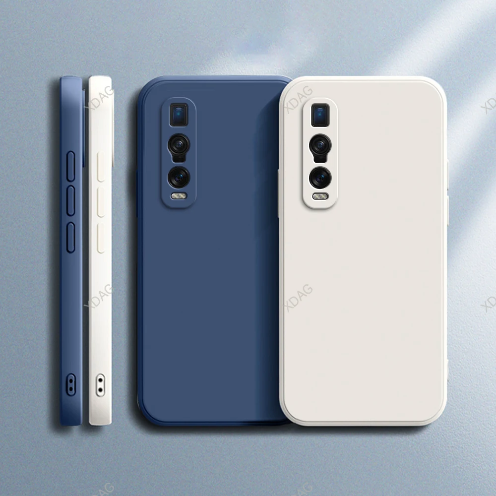 

Housing Back Cover for OPPO FindX2 Find X2 Pro X2Pro 5G Shockproof Simple Square Liquid Silicone Original Soft Luxury Phone Case