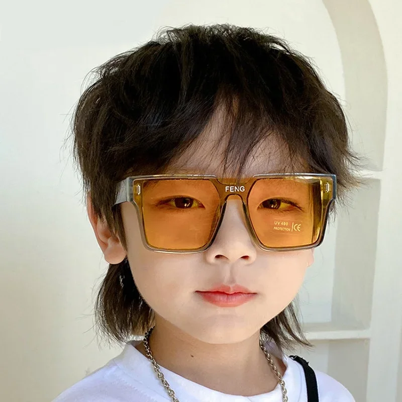 2024 Fashion Kids Sunglasses Children Brand Square Sun Glasses Anti-uv Baby Sun-shading Eyeglasses Girl Boy Sunglass UV400