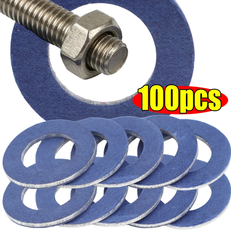

Car Screw Gasket Cars Engine Seal Aluminum Oil Drain Plug Screws Washers Wear Part Replacement Accessories for Toyota 1-100pcs