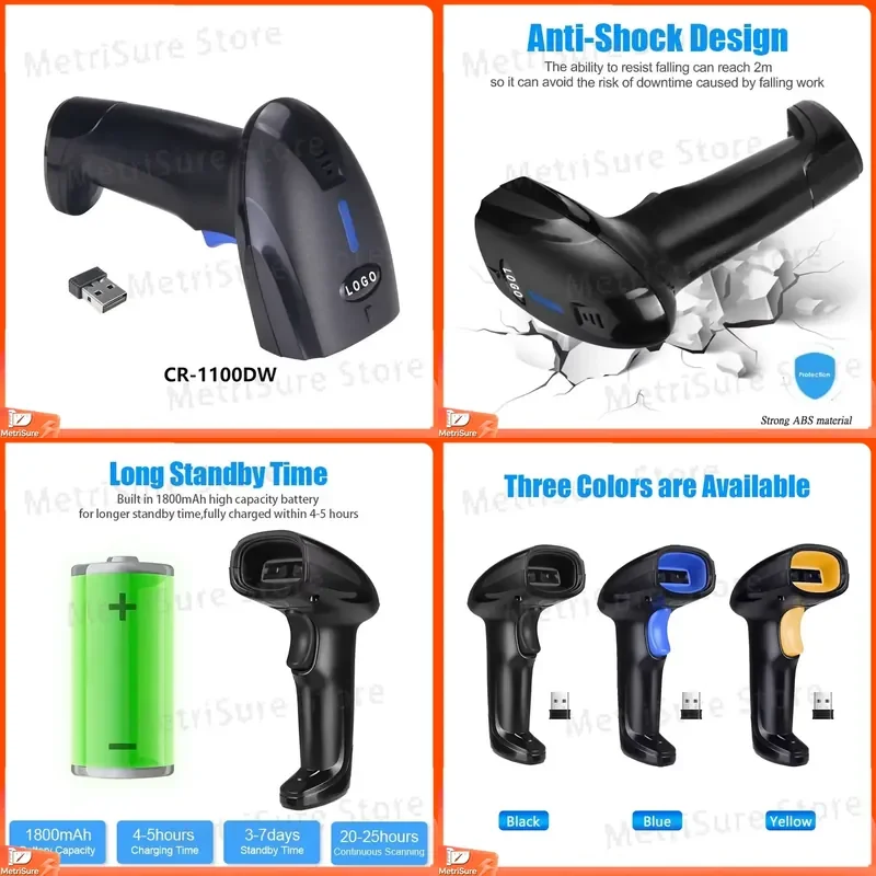 2.4G Wireless Handheld QR Code Scanner 2D Barcode Reader for Inventory Management Store Supermarket Warehouse Retail POS